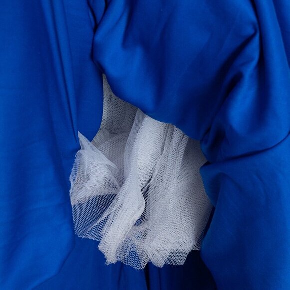 La Femme Prom Maxi Dress 28355 Mermaid Lace Rhinestone Blue - Picture 13 of 15